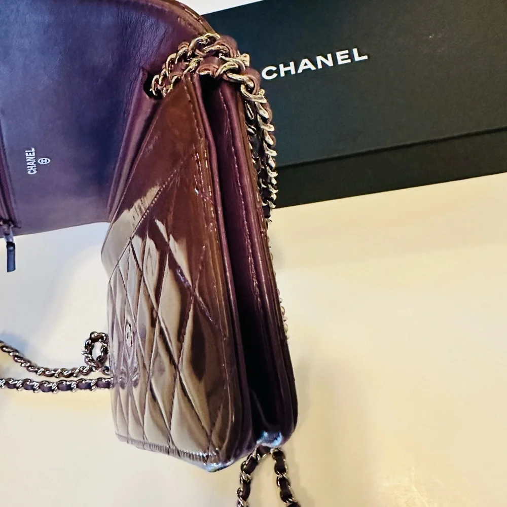 Chanel Quilted Burgundy Wallet On Chain - Picture 10 of 16